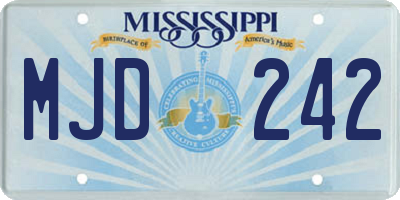 MS license plate MJD242