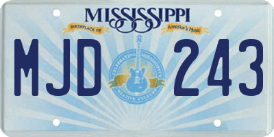 MS license plate MJD243