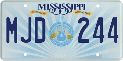MS license plate MJD244