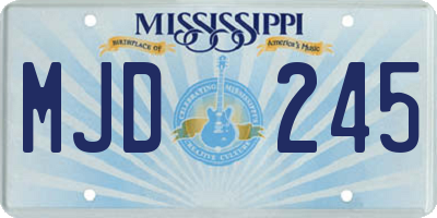 MS license plate MJD245