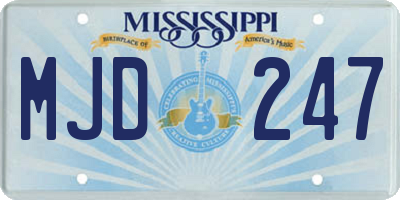 MS license plate MJD247