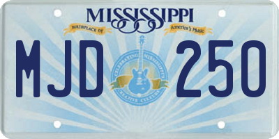 MS license plate MJD250