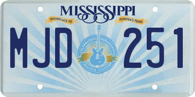 MS license plate MJD251