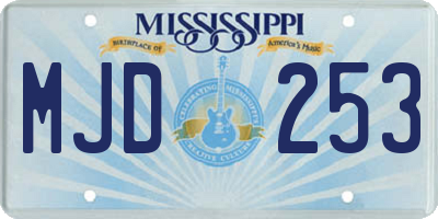 MS license plate MJD253