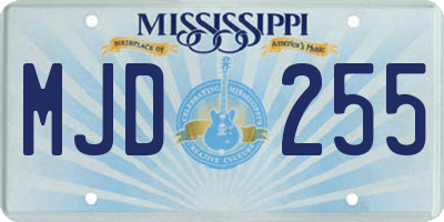 MS license plate MJD255