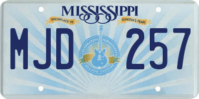 MS license plate MJD257