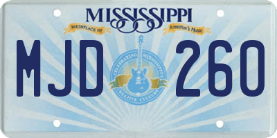 MS license plate MJD260