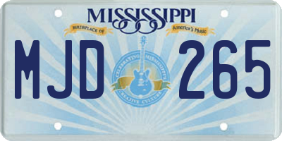 MS license plate MJD265
