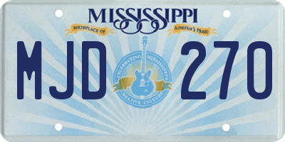 MS license plate MJD270