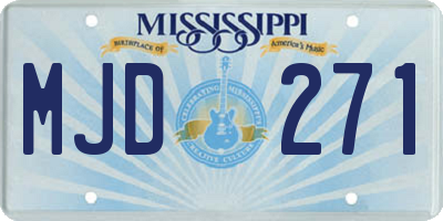 MS license plate MJD271