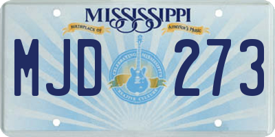 MS license plate MJD273