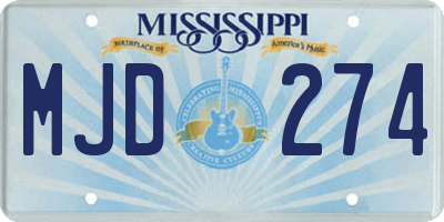 MS license plate MJD274