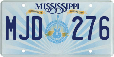 MS license plate MJD276