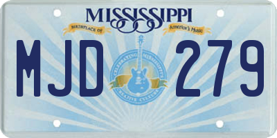 MS license plate MJD279
