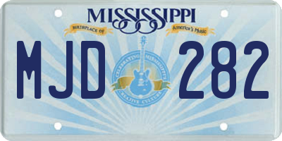 MS license plate MJD282