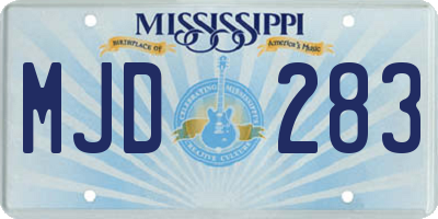 MS license plate MJD283