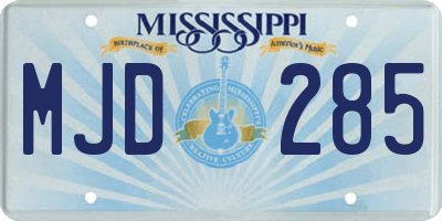 MS license plate MJD285