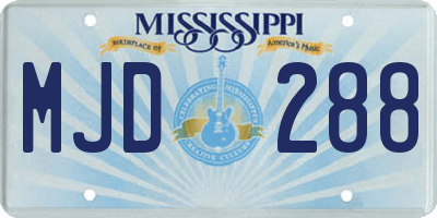 MS license plate MJD288