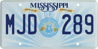 MS license plate MJD289
