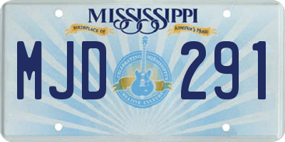 MS license plate MJD291