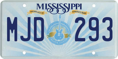 MS license plate MJD293