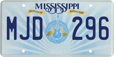 MS license plate MJD296