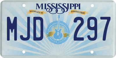 MS license plate MJD297