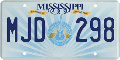 MS license plate MJD298
