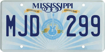MS license plate MJD299