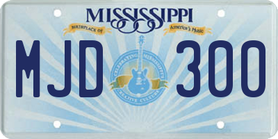MS license plate MJD300