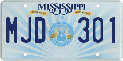 MS license plate MJD301