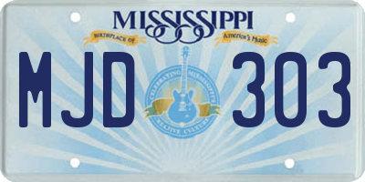 MS license plate MJD303