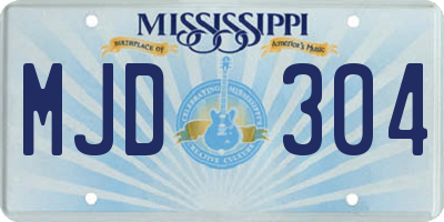 MS license plate MJD304