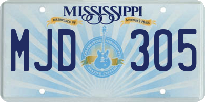 MS license plate MJD305