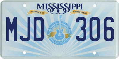 MS license plate MJD306