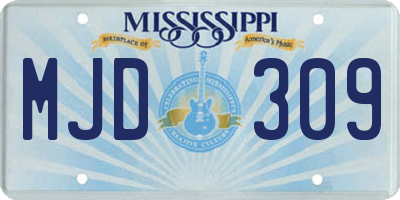 MS license plate MJD309