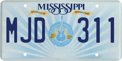 MS license plate MJD311