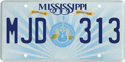 MS license plate MJD313