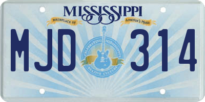 MS license plate MJD314
