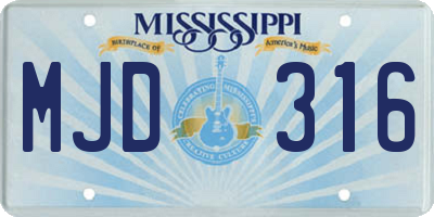 MS license plate MJD316