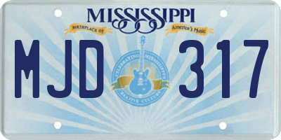 MS license plate MJD317