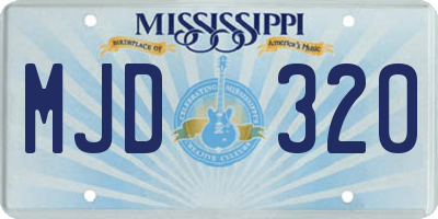 MS license plate MJD320