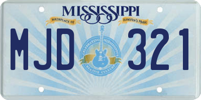 MS license plate MJD321