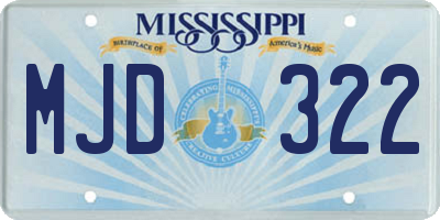 MS license plate MJD322