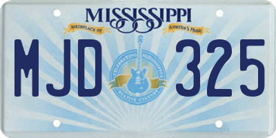 MS license plate MJD325