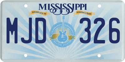MS license plate MJD326