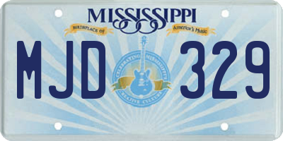 MS license plate MJD329