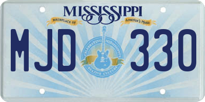 MS license plate MJD330