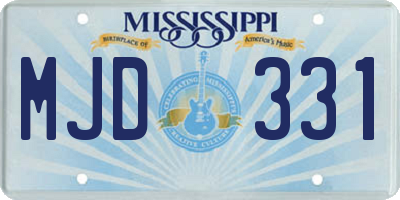 MS license plate MJD331