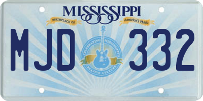 MS license plate MJD332